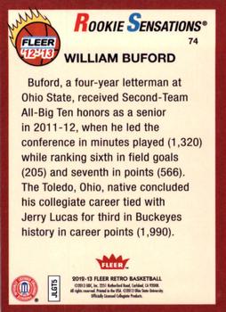 2012-13 Fleer Retro #74 William Buford Back