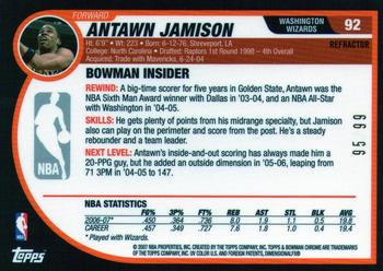2007-08 Bowman - Chrome Gold Refractor #92 Antawn Jamison Back