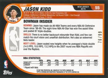 2007-08 Bowman - Gold #55 Jason Kidd Back