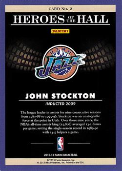 2012-13 Panini - Heroes of the Hall #2 John Stockton Back