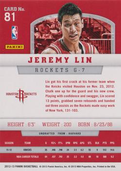 2012-13 Panini - Gold Knight #81 Jeremy Lin Back
