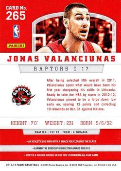 2012-13 Panini - Gold Knight #265 Jonas Valanciunas Back