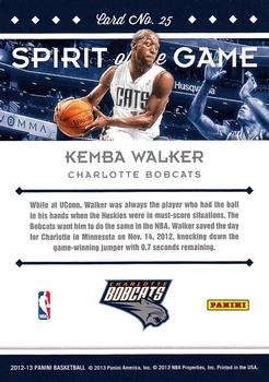 2012-13 Panini - Spirit of the Game #25 Kemba Walker Back
