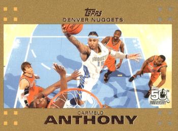 2007-08 Topps - Gold #15 Carmelo Anthony Front