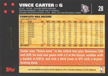 2007-08 Topps - Gold #28 Vince Carter Back