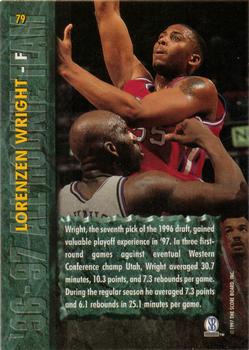 1997 Score Board Rookies #79 Lorenzen Wright Back