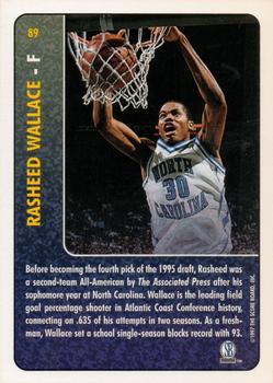 1997 Score Board Rookies #89 Rasheed Wallace Back