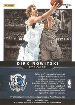 2012-13 Panini - Game Jerseys #6 Dirk Nowitzki Back
