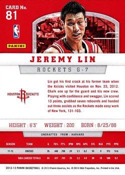 2012-13 Panini - Silver Knight #81 Jeremy Lin Back