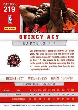 2012-13 Panini - Silver Knight #219 Quincy Acy Back