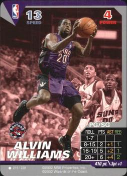 2002 NBA Showdown #215 Alvin Williams Front