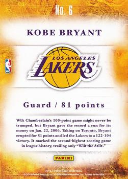 2012-13 Panini Brilliance - Scorers Inc. #6 Kobe Bryant Back
