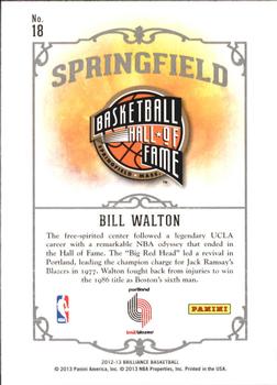 2012-13 Panini Brilliance - Springfield #18 Bill Walton Back