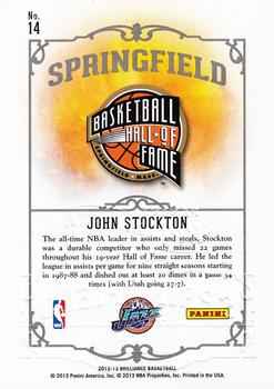 2012-13 Panini Brilliance - Springfield #14 John Stockton Back