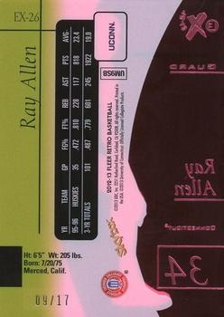 2012-13 Fleer Retro - 97-98 EX 2001 Essential Credentials Future #EX-26 Ray Allen Back