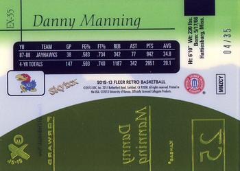 2012-13 Fleer Retro - 97-98 EX 2001 Essential Credentials Now #EX-35 Danny Manning Back