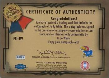 2012-13 Fleer Retro - 99-00 Focus Fresh Ink #FFI-JW Jo Jo White Back