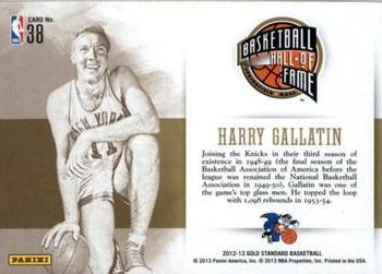 2012-13 Panini Gold Standard - Hall of Gold #38 Harry Gallatin Back