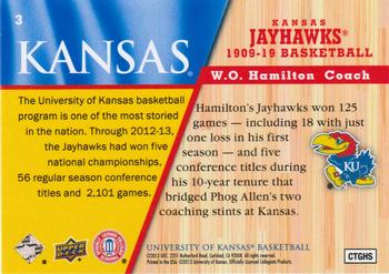 2013 Upper Deck University of Kansas #3 W.O. Hamilton Back