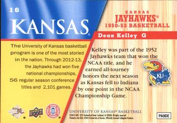 2013 Upper Deck University of Kansas #16 Dean Kelley Back