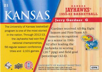 2013 Upper Deck University of Kansas #21 Jerry Gardner Back
