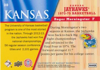 2013 Upper Deck University of Kansas #30 Roger Morningstar Back