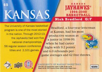 2013 Upper Deck University of Kansas #65 Nick Bradford Back