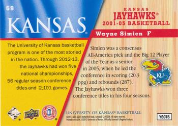 2013 Upper Deck University of Kansas #69 Wayne Simien Back