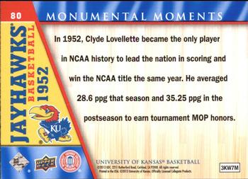 2013 Upper Deck University of Kansas #80 Clyde Lovellette Back