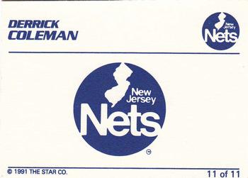 1990-91 Star Derrick Coleman Blue #11 Derrick Coleman - New Jersey Nets Back