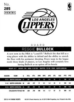 2013-14 Hoops #285 Reggie Bullock Back