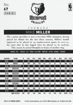 2013-14 Hoops #67 Mike Miller Back