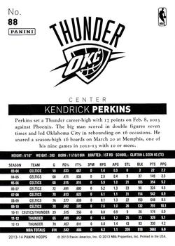 2013-14 Hoops #88 Kendrick Perkins Back