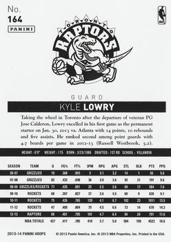 2013-14 Hoops #164 Kyle Lowry Back