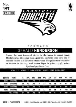 2013-14 Hoops #197 Gerald Henderson Back