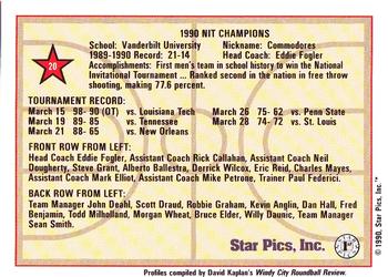 1990 Star Pics #20 Vanderbilt Team Back