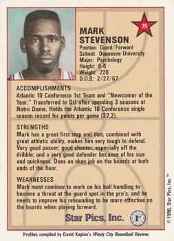 1990 Star Pics #29 Mark Stevenson Back