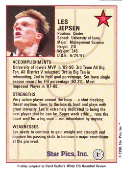 1990 Star Pics #33 Les Jepsen Back