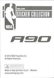 2012-13 Panini Stickers #A90 Steve Nash Back