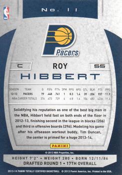 2013-14 Panini Totally Certified #11 Roy Hibbert Back