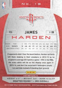 2013-14 Panini Totally Certified #12 James Harden Back