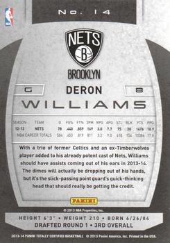 2013-14 Panini Totally Certified #14 Deron Williams Back