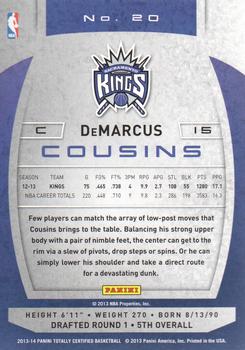 2013-14 Panini Totally Certified #20 DeMarcus Cousins Back