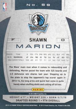 2013-14 Panini Totally Certified #69 Shawn Marion Back