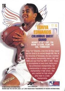 1999 SkyBox ABL #16 Tonya Edwards Back