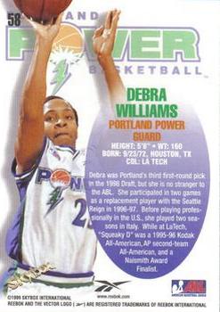 1999 SkyBox ABL #58 Debra Williams Back