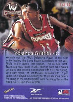 1999 SkyBox ABL - Chase #1 Yolanda Griffith Back