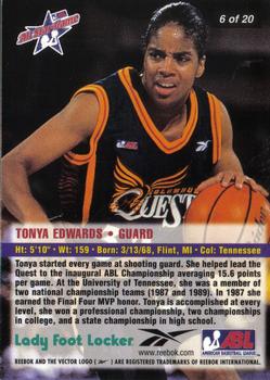 1998 Reebok ABL #6 Tonya Edwards Back