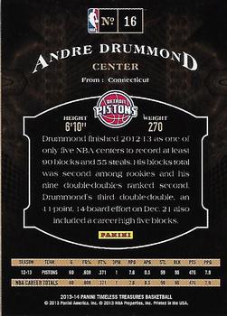 2013-14 Panini Timeless Treasures #16 Andre Drummond Back