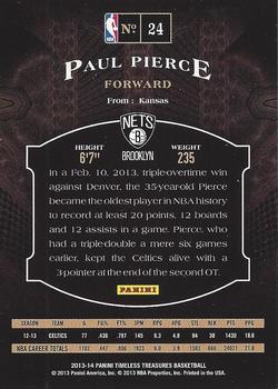 2013-14 Panini Timeless Treasures #24 Paul Pierce Back